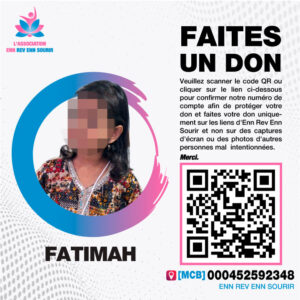 Fatimah, 5 ans, doit subir une thoracotomie pour un pneumothorax récidivant.