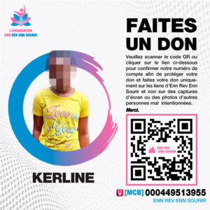 Kerline, 10 ans, souffre de douleurs au dos.