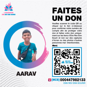 Aarav, 10 ans, souffre d'un rein gauche dilaté et d'un rein droit distendu.