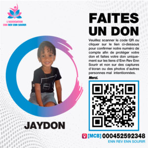 Jaydon, 3 ans, souffre d'une malformation congénitale