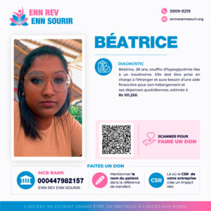 Béatrice, 28 ans, souffre d'hypoglycémie/insulinome