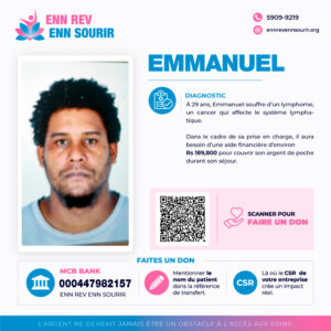 Emmanuel 29 Years old , suffering from Lymphoma